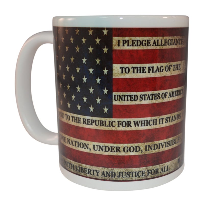 Rogue River Tactical Patriotic USA Flag Funny Coffee Mug Novelty Cup Gift America Pledge of Allegiance - Image 1